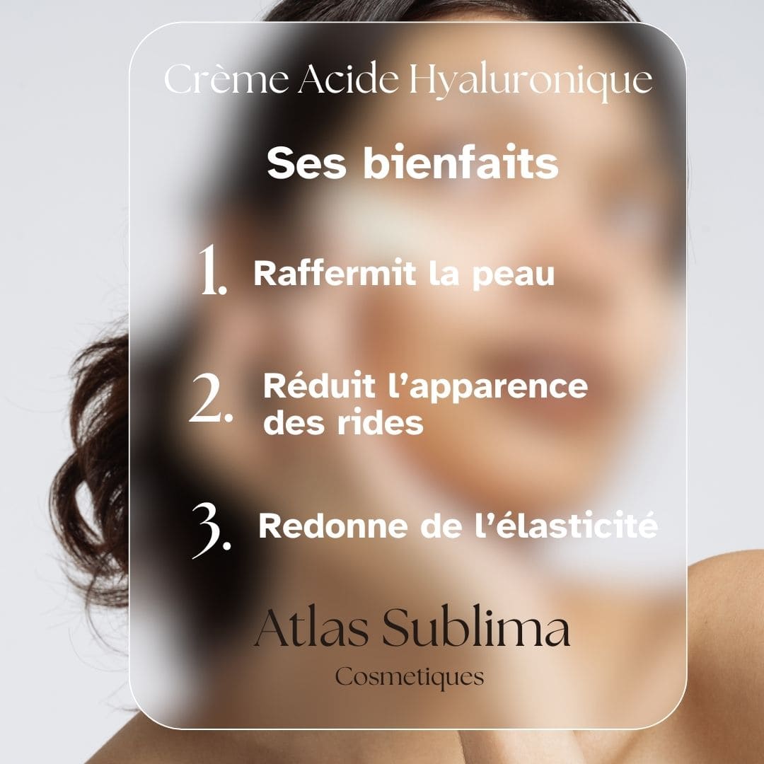 Crème hydratante à l'Acide Hyaluronique, huile d'Argan Bio et Aloé Vera