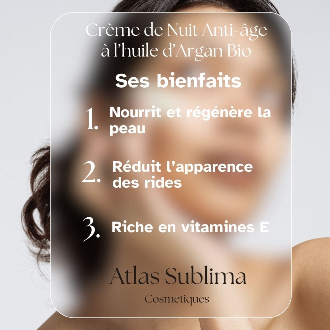Crème de nuit anti-âge à l'huile d'argan BIO et au beurre de karité