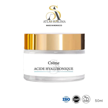 Crème hydratante à l'Acide Hyaluronique, huile d'Argan Bio et Aloé Vera